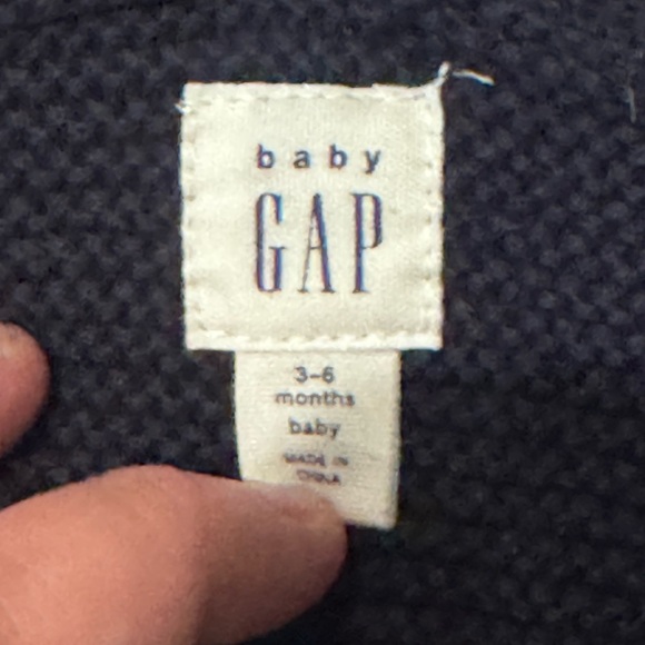 GAP Dark Blue Kids Knit Jacket with Hood - Picture 3 of 3